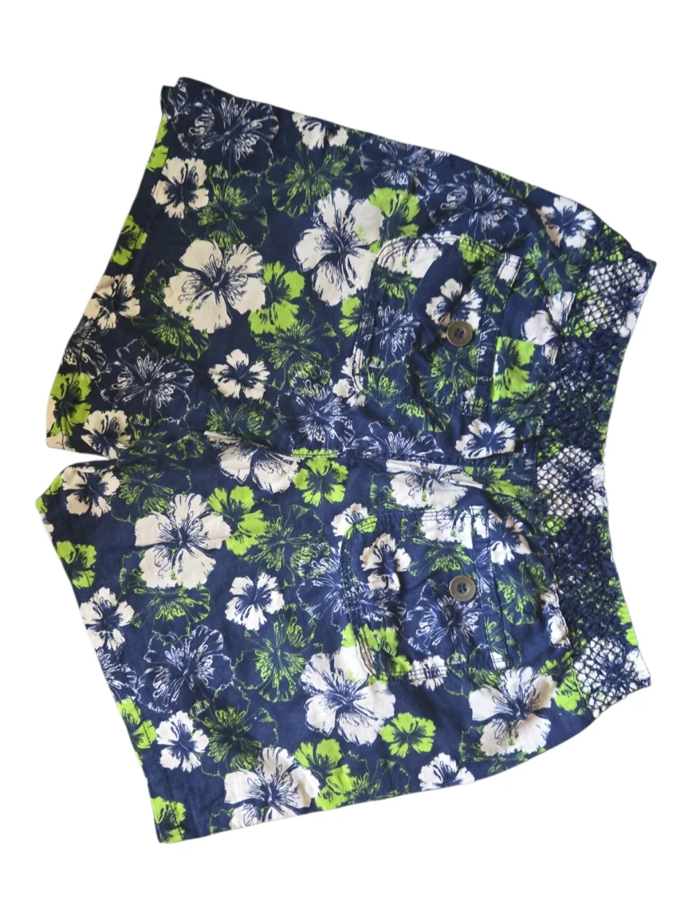 MASSINI Tropical Floral Linen Shorts - Small